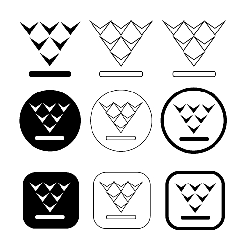 set of simple sign download icon