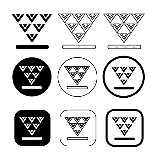 set of simple sign download icon