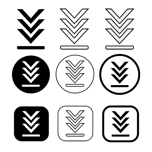 set of simple sign download icon