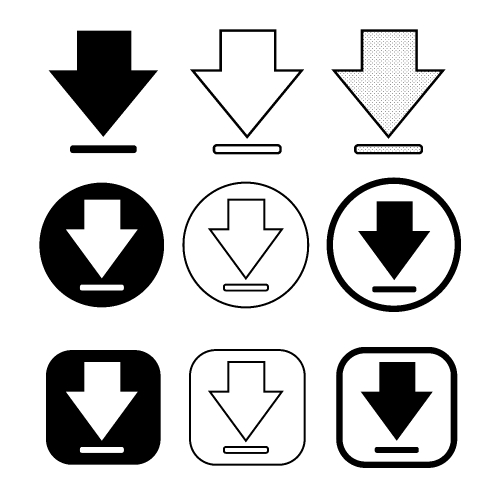 set of simple sign download icon