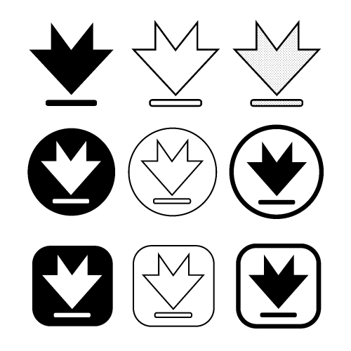 set of simple sign download icon