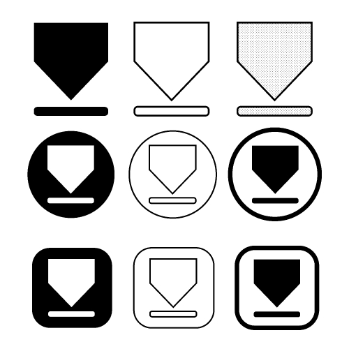 set of simple sign download icon