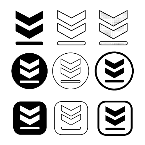 set of simple sign download icon