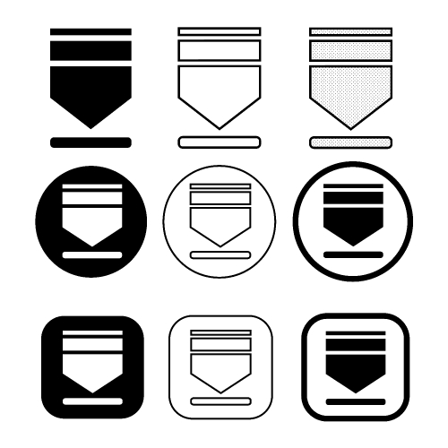 set of simple sign download icon