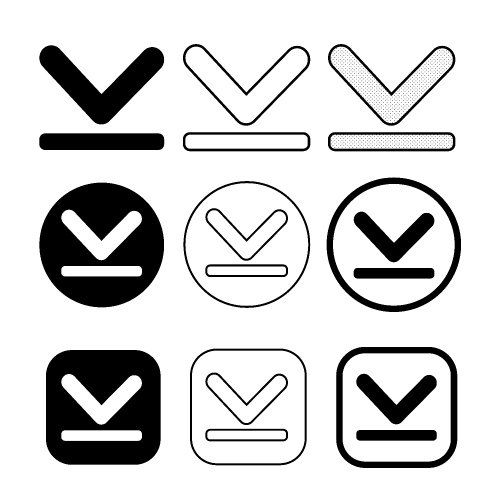 set of simple sign download icon