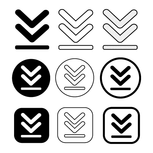 set of simple sign download icon