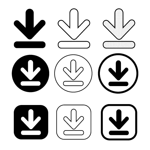 set of simple sign download icon