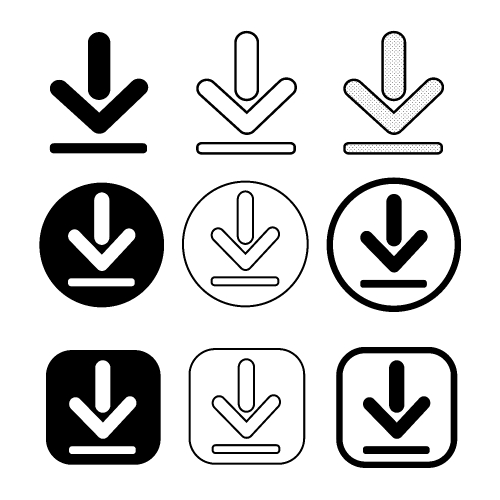 set of simple sign download icon