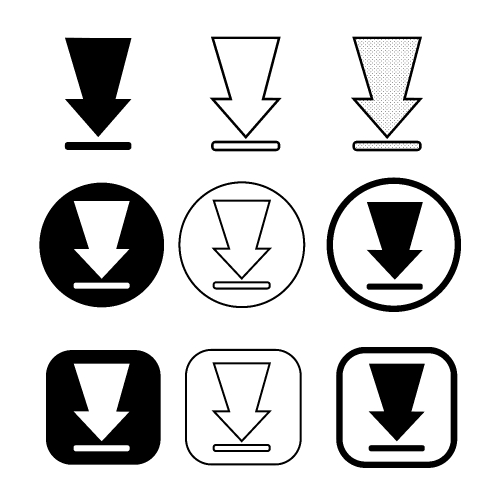 set of simple sign download icon