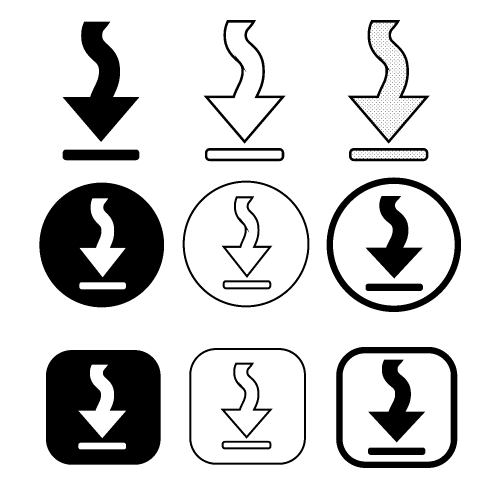 set of simple sign download icon