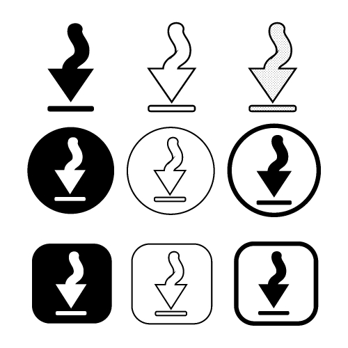 set of simple sign download icon