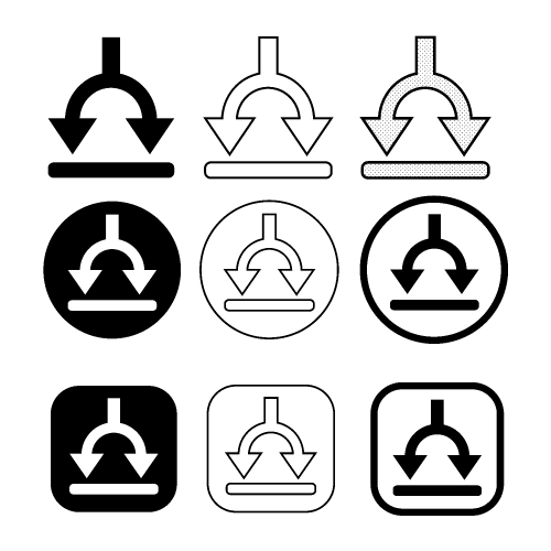 set of simple sign download icon