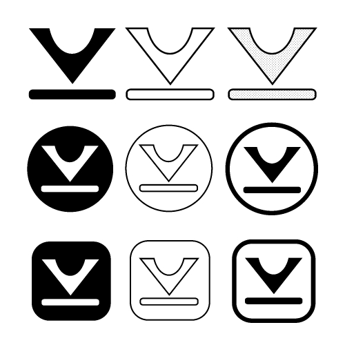 set of simple sign download icon