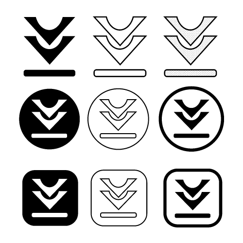 set of simple sign download icon