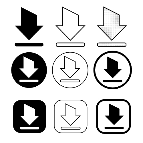 set of simple sign download icon