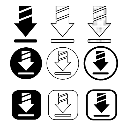 set of simple sign download icon