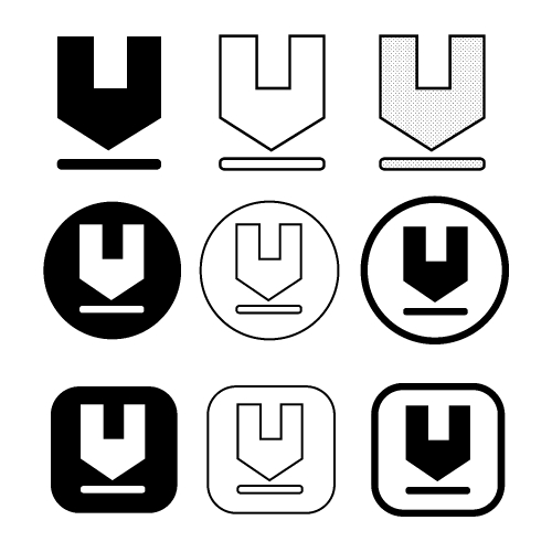 set of simple sign download icon