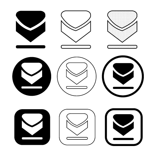 set of simple sign download icon