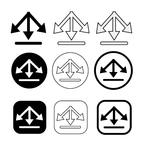 set of simple sign download icon