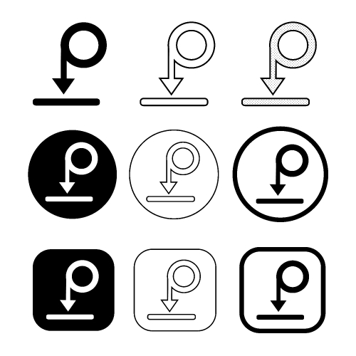 set of simple sign download icon