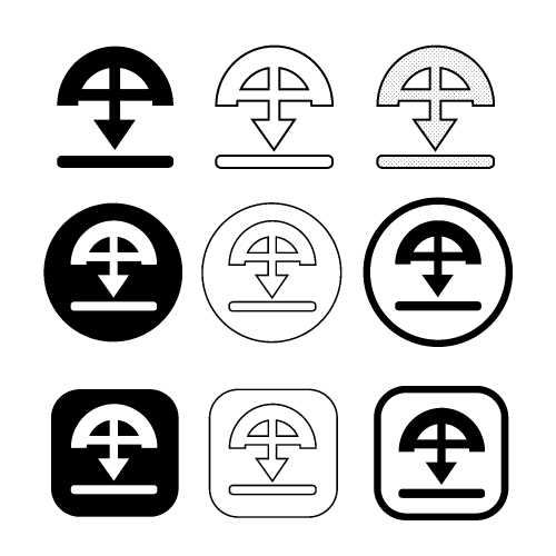 set of simple sign download icon