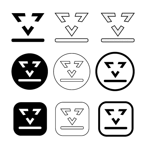 set of simple sign download icon