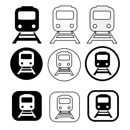 Set of transport Train icon