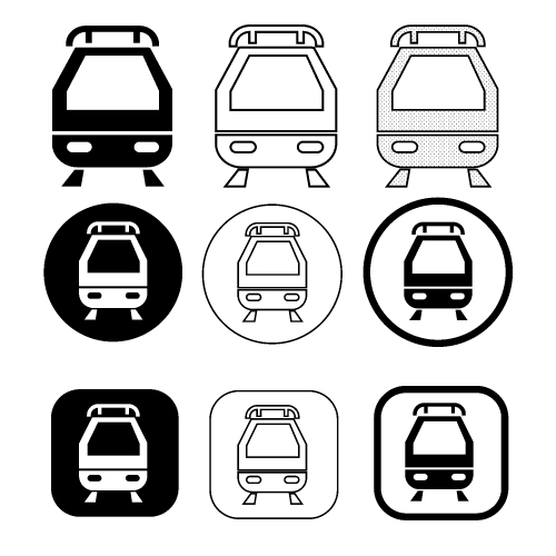 Set of transport Train icon