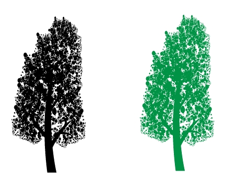 Set of trees with leaves