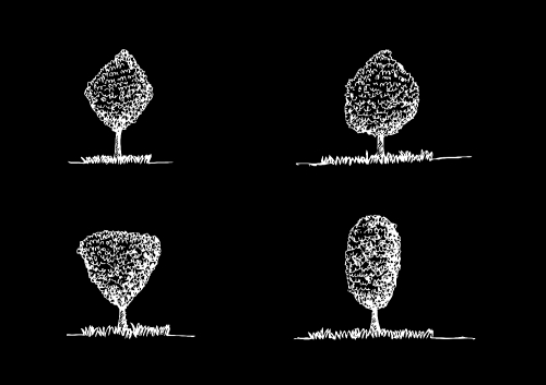 Set of trees with leaves
