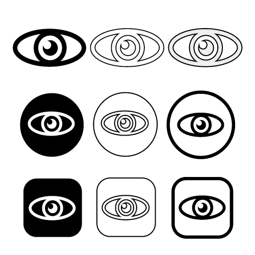 Set sign of Eye icon