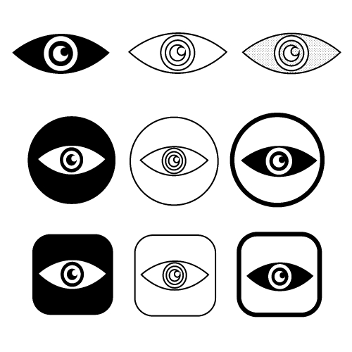 Set sign of Eye icon