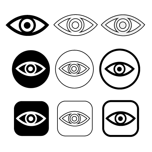 Set sign of Eye icon