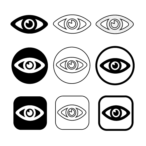 Set sign of Eye icon
