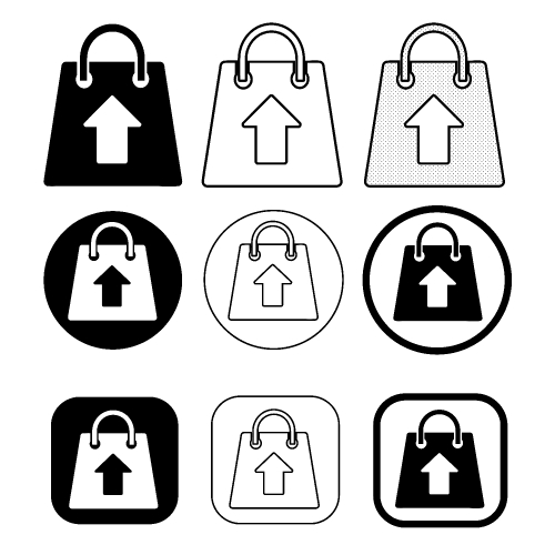 Shopping bag icon Sale package sign