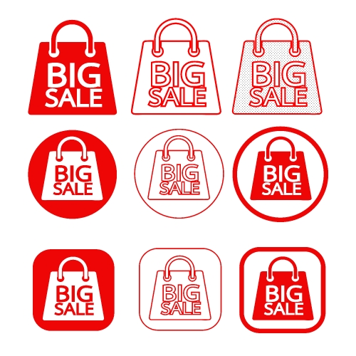 Shopping bag icon Sale package sign