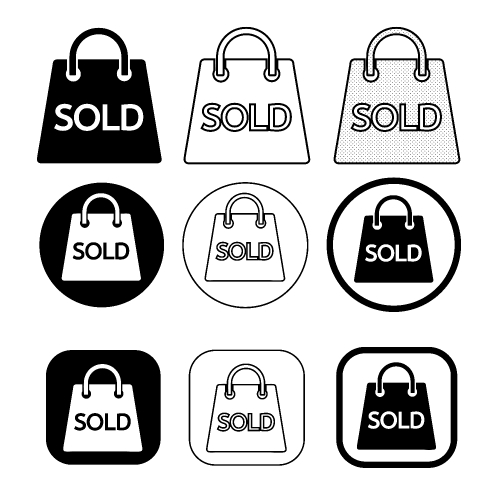 Shopping bag icon Sale package sign