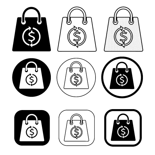 Shopping bag icon Sale package sign