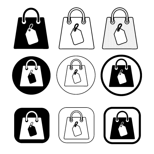 Shopping bag icon Sale package sign