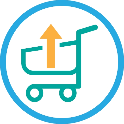 Shopping cart trolley icon sign design