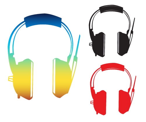 silhouettes of headphones