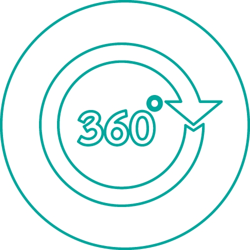 Simple 360 Degree icon sign design