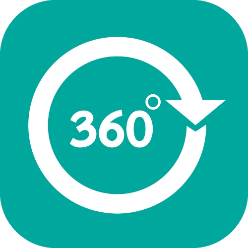 Simple 360 Degree icon sign design