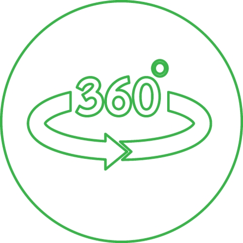 Simple 360 Degree icon sign design