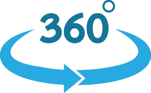 Simple 360 Degree icon sign design