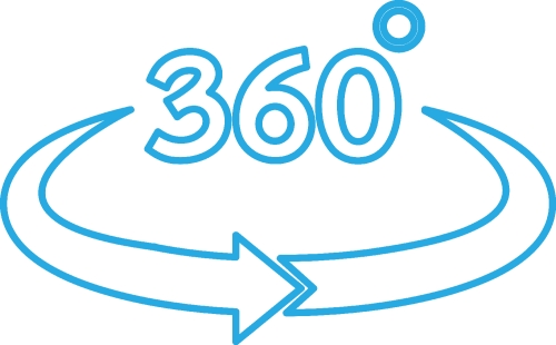 Simple 360 Degree icon sign design