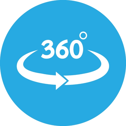 Simple 360 Degree icon sign design