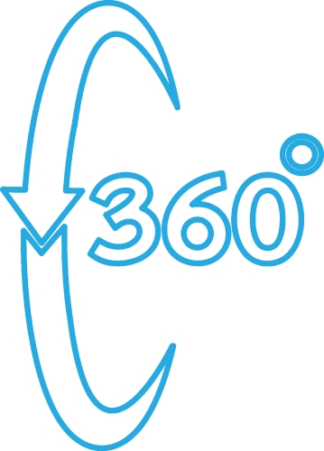 Simple 360 Degree icon sign design