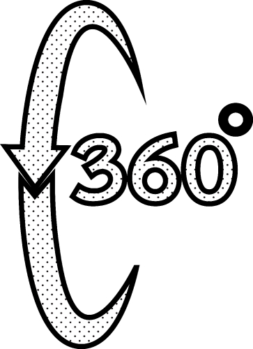 Simple 360 Degree icon sign design