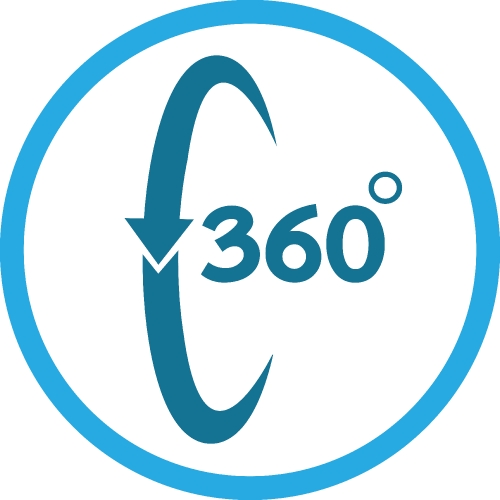 Simple 360 Degree icon sign design